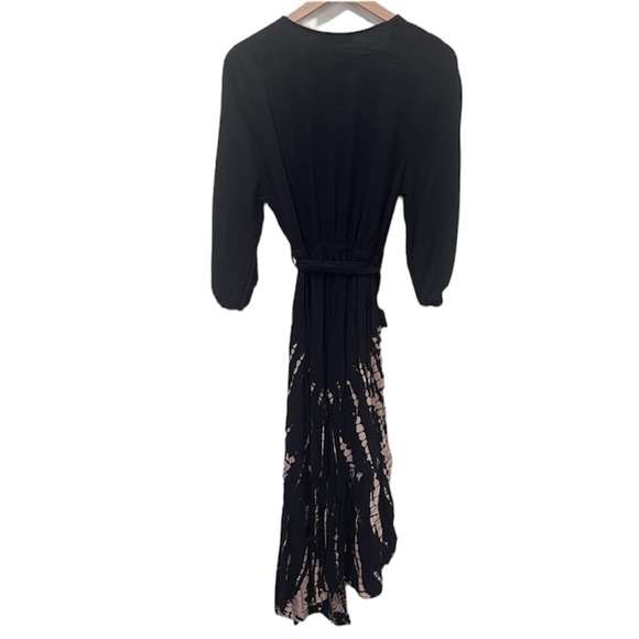 NWT-Young Fabulous broke Isla tie dye maxi dress-high low-black, tan size xs - Picture 4 of 7
